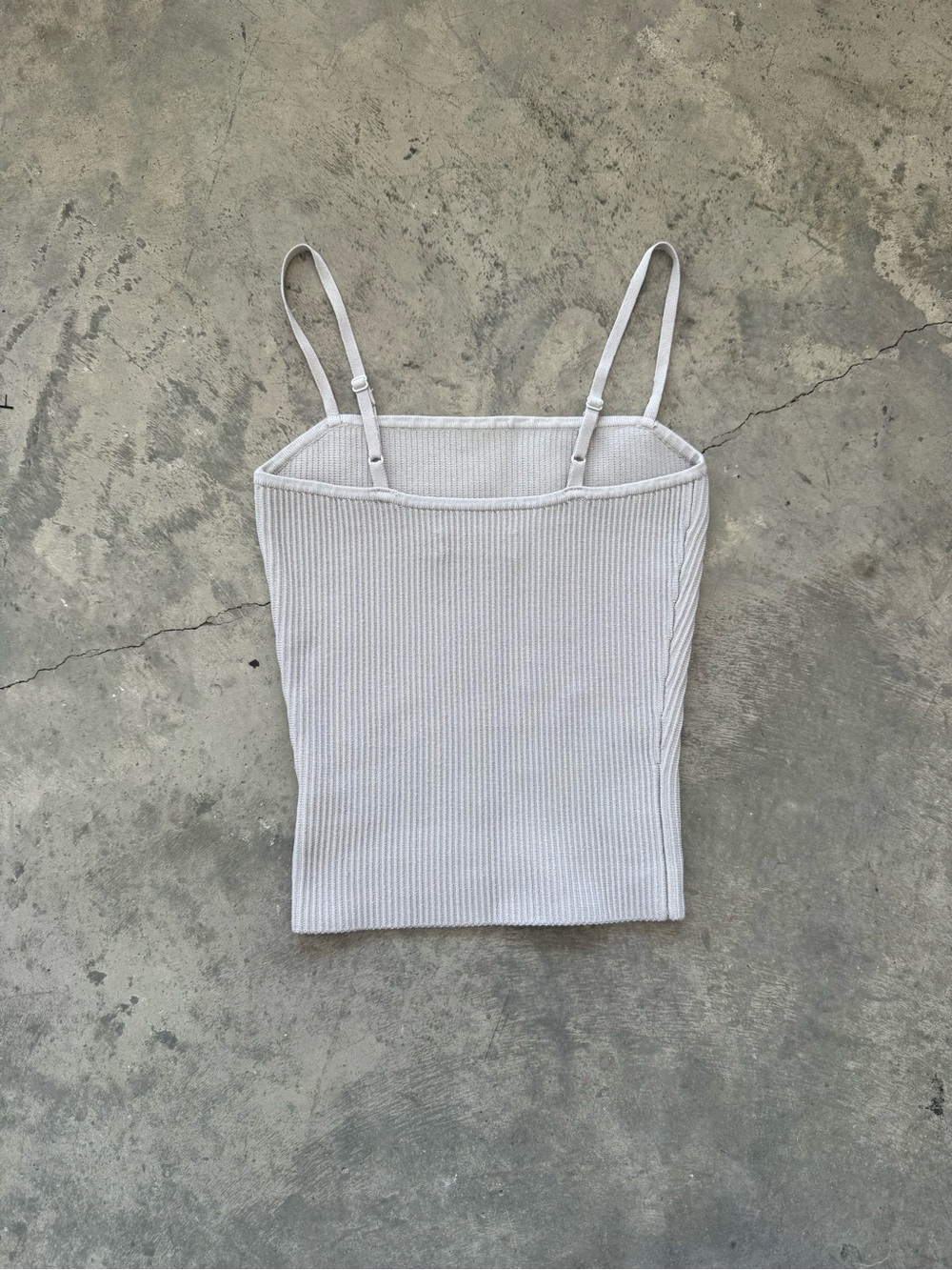 Babaton Ribbed Square-Neck Spaghetti Strap Tank - White - Picture 4 of 7